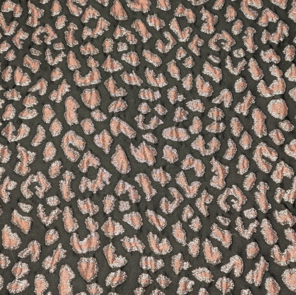 Metallic Leopard Jacquard A-Line Skirt โ Rose Gold & Black, Textured Statement - Picture 6 of 11
